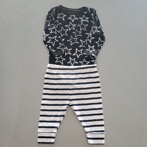 Cloud Island Black and White Outfit 0-3 Months